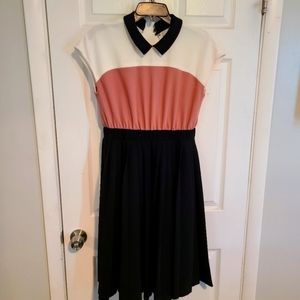 Kate Spade Accordion Pleat Color Block dress